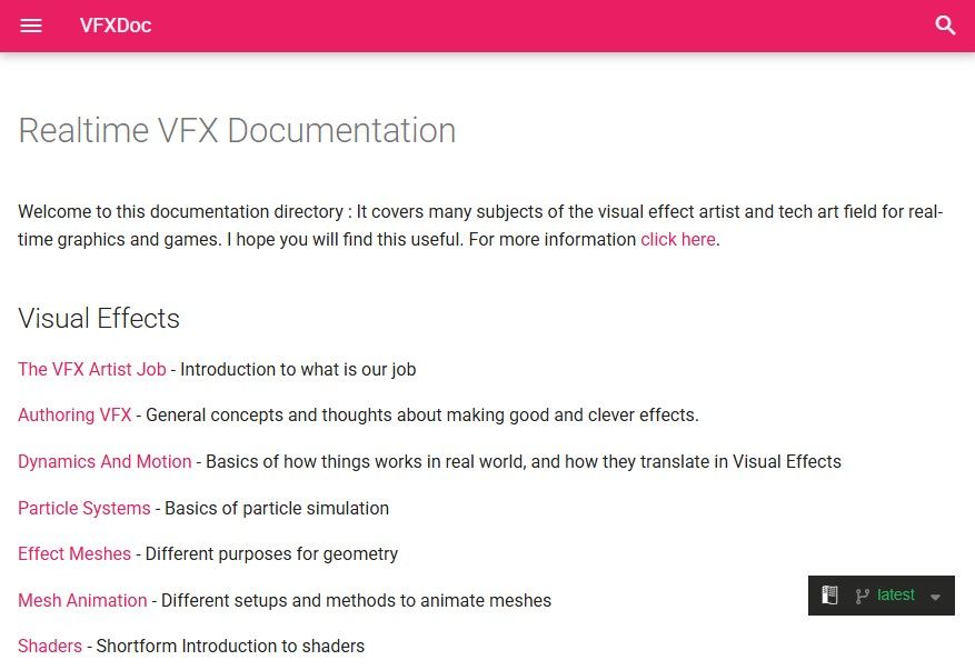 Realtime VFX Documentation for visual effect artist and tech art field ...